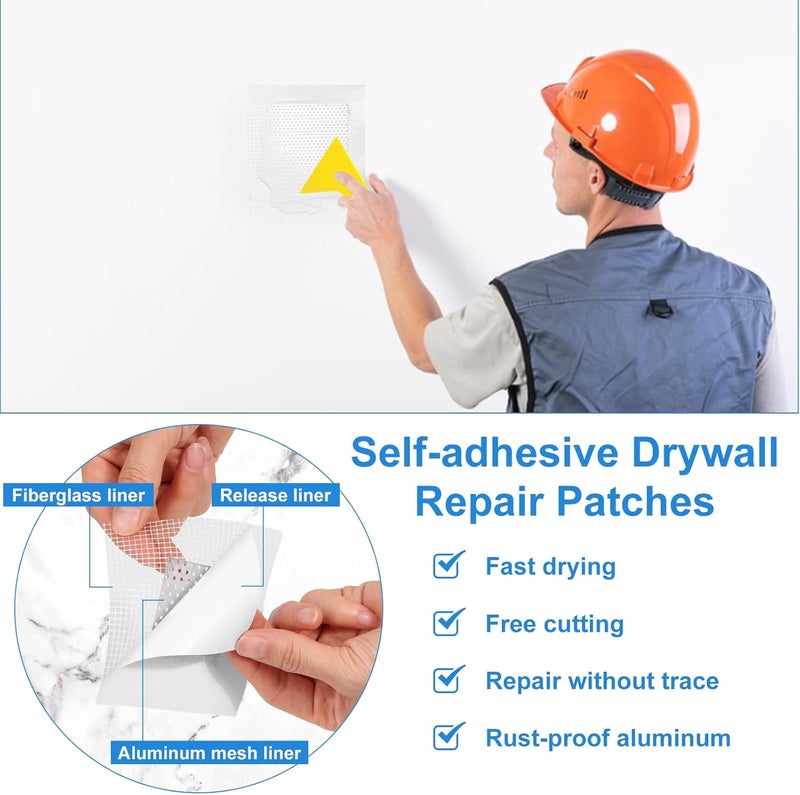 LifeisLuck Dry Wall Patch Kits, Aluminum Spackle Wall Repair Patch Kit Fiber Mesh Plate with Scraper, 8.8oz X 2 White Repair Putty Drywall Hole Filler to Fix Wall Surface Holes, Quick Repair Creak Damage - Image 5
